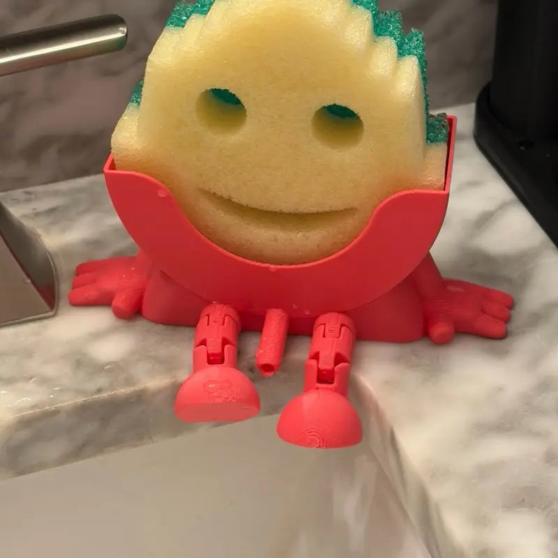 Sponge Daddy Sponge Holder β Cute Kitchen Sink Sponge Stand, Funny Smiling Sponge Organizer, Countertop Sink Accessory
