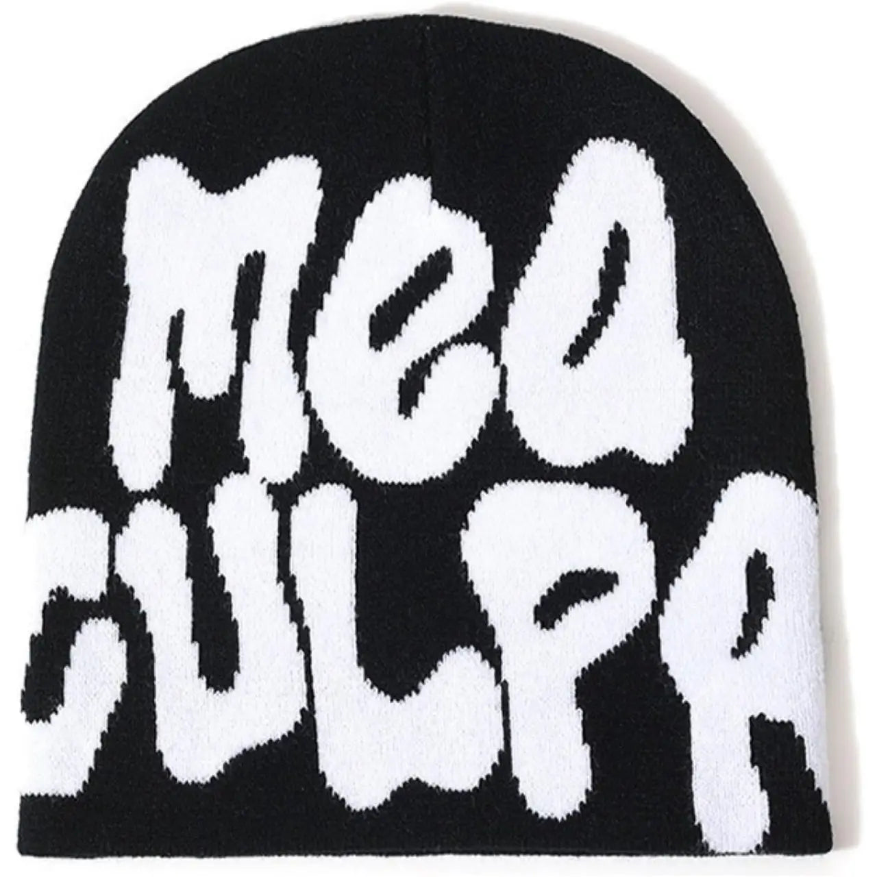 Y2K Beanie Hat Acrylic Knit Skull Cap Mea Culpa Graphic Design Winter Warm Beanies for Women Men