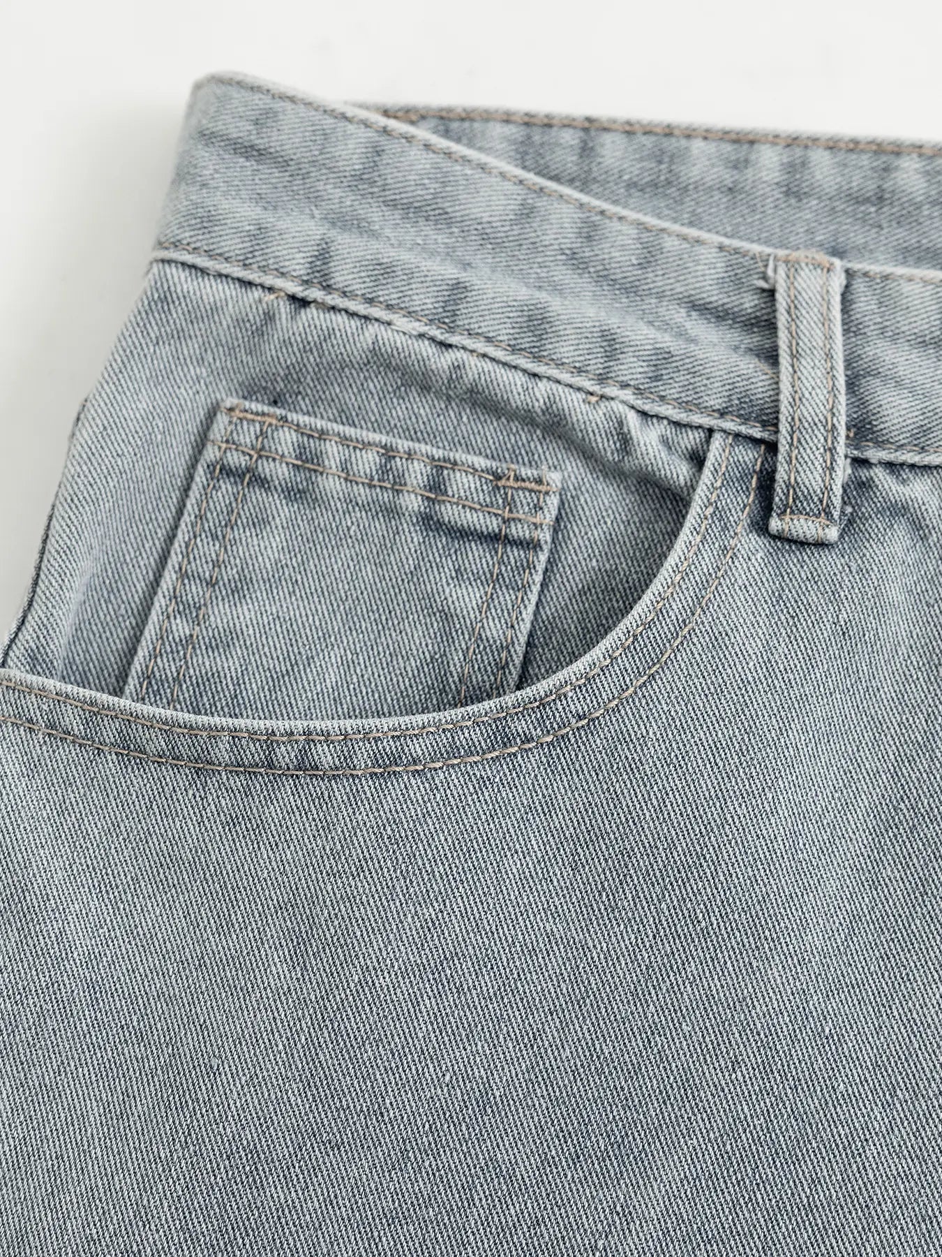 Customized Black Denim Pants Men'S Wide-Leg Jeans Loose Casual Streetwear Trousers Springstatements Pocket Menswear