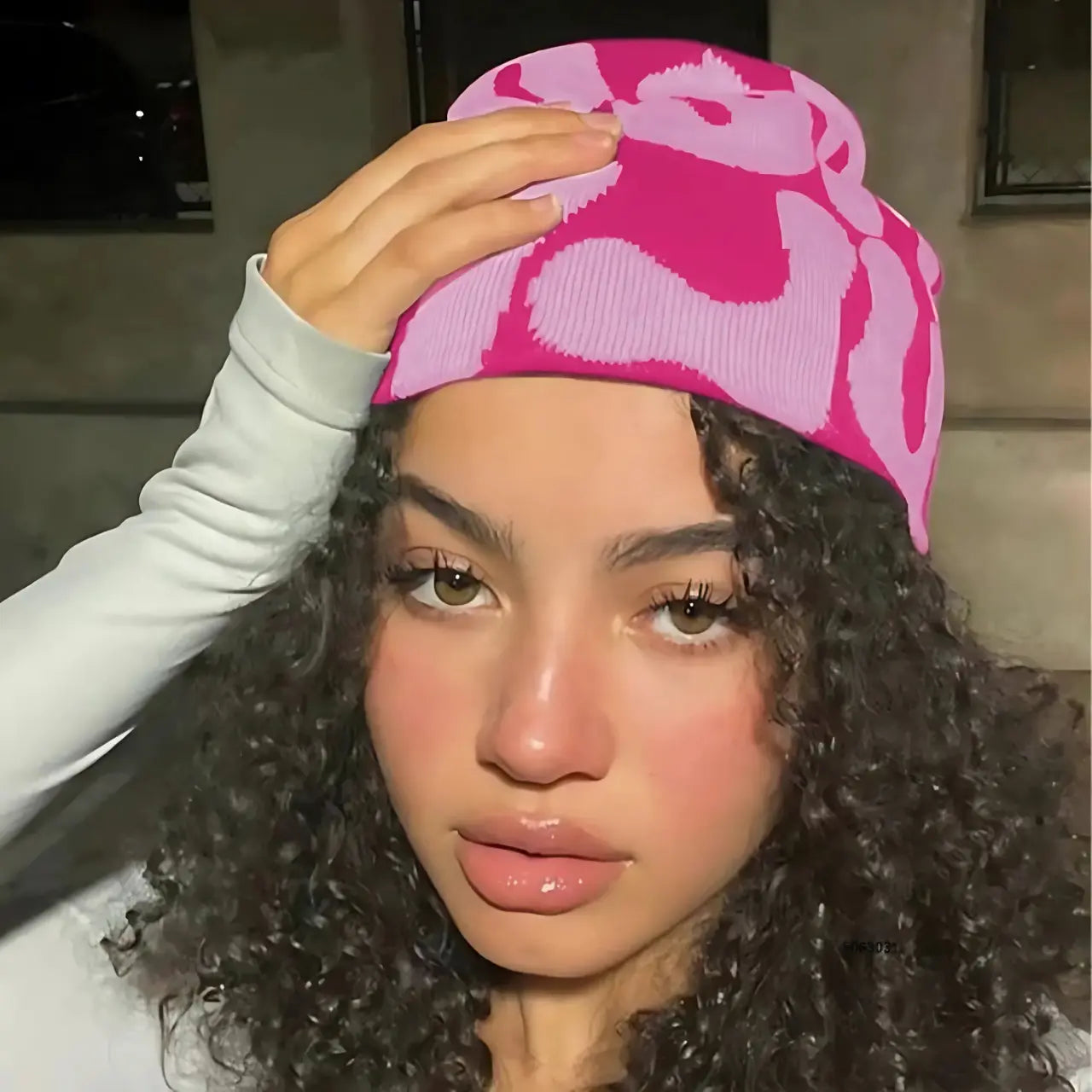 Y2K Beanie Hat Acrylic Knit Skull Cap Mea Culpa Graphic Design Winter Warm Beanies for Women Men