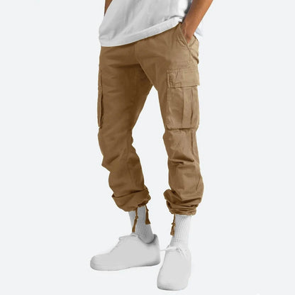Pantalones Cargo Para Hombre De Ajuste Relajado Casual Ajustados Para Playa Trabajo Streetwear Caqui Holgados Con Bolsillos Con Zíper