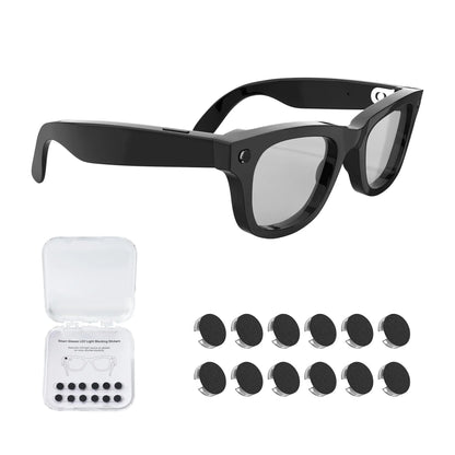 12Pcs LED Light Blocking Stickers Compatible with Ray-Ban Meta Wayfarer/Skyler/Headliner (Gen 1) & Oakley Meta HSTN Smart Glasses Accessories, Low-Tack Restickable Blackout LED Light Covers Sticker