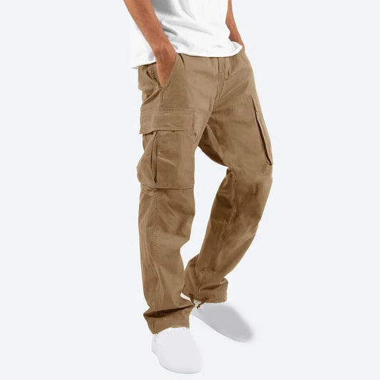 Pantalones Cargo Para Hombre De Ajuste Relajado Casual Ajustados Para Playa Trabajo Streetwear Caqui Holgados Con Bolsillos Con Zíper