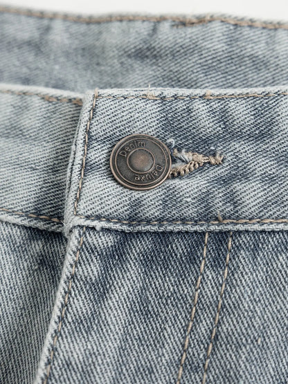 Customized Black Denim Pants Men'S Wide-Leg Jeans Loose Casual Streetwear Trousers Springstatements Pocket Menswear
