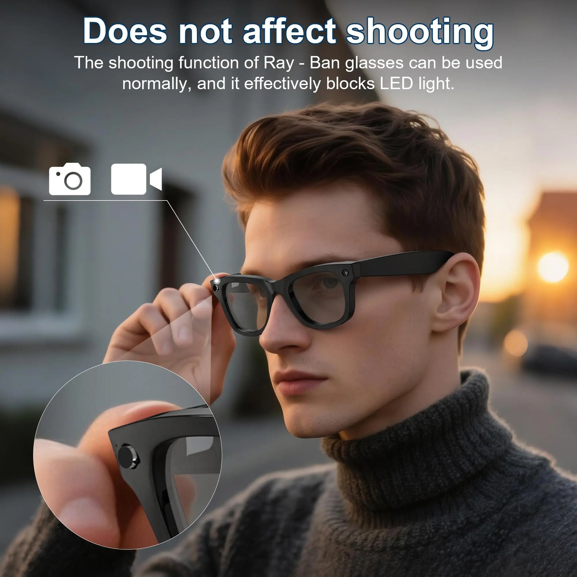 12Pcs LED Light Blocking Stickers Compatible with Ray-Ban Meta Wayfarer/Skyler/Headliner (Gen 1) & Oakley Meta HSTN Smart Glasses Accessories, Low-Tack Restickable Blackout LED Light Covers Sticker