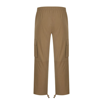 Pantalones Cargo Para Hombre De Ajuste Relajado Casual Ajustados Para Playa Trabajo Streetwear Caqui Holgados Con Bolsillos Con Zíper