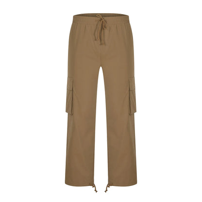 Pantalones Cargo Para Hombre De Ajuste Relajado Casual Ajustados Para Playa Trabajo Streetwear Caqui Holgados Con Bolsillos Con Zíper